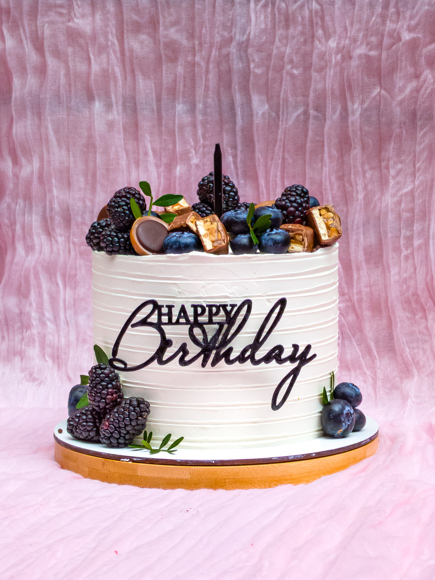 Декор Черные ягоды и топпер Декор Черные ягоды и топпер